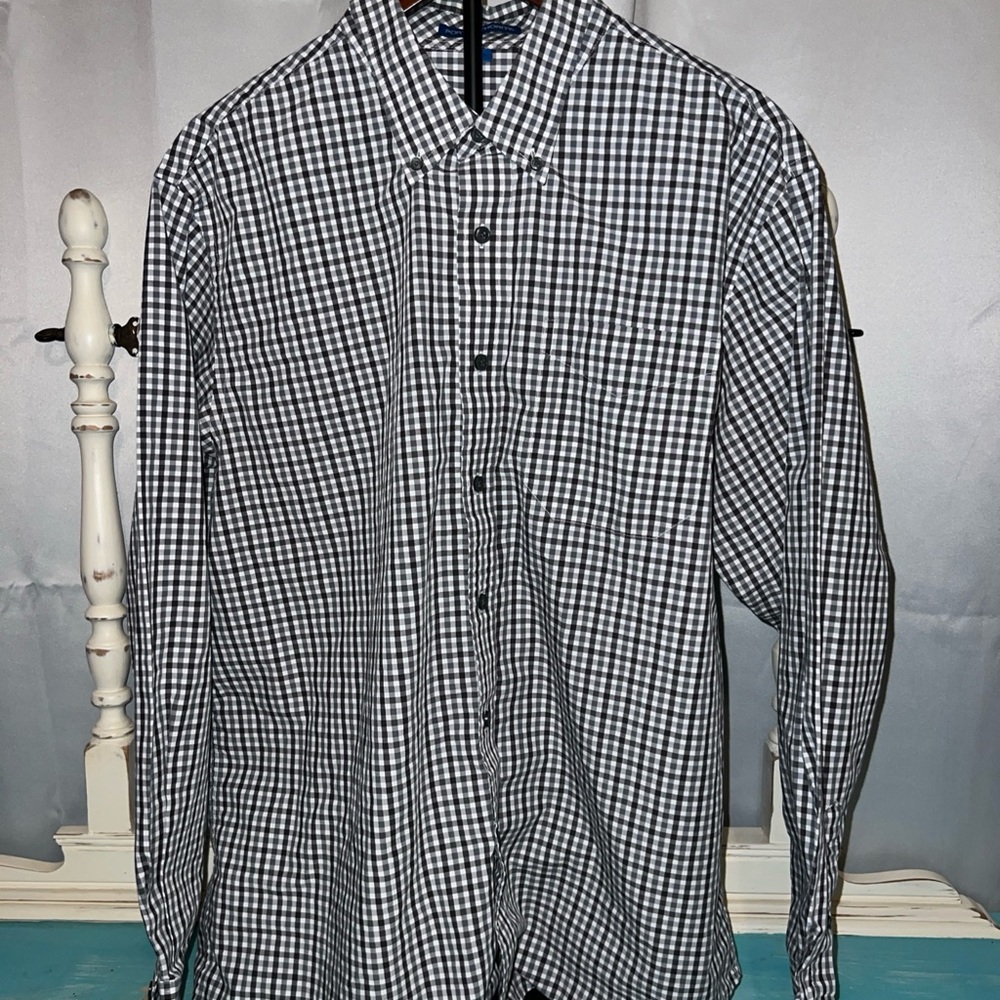 Port Authority Black and White Plaid Shirt